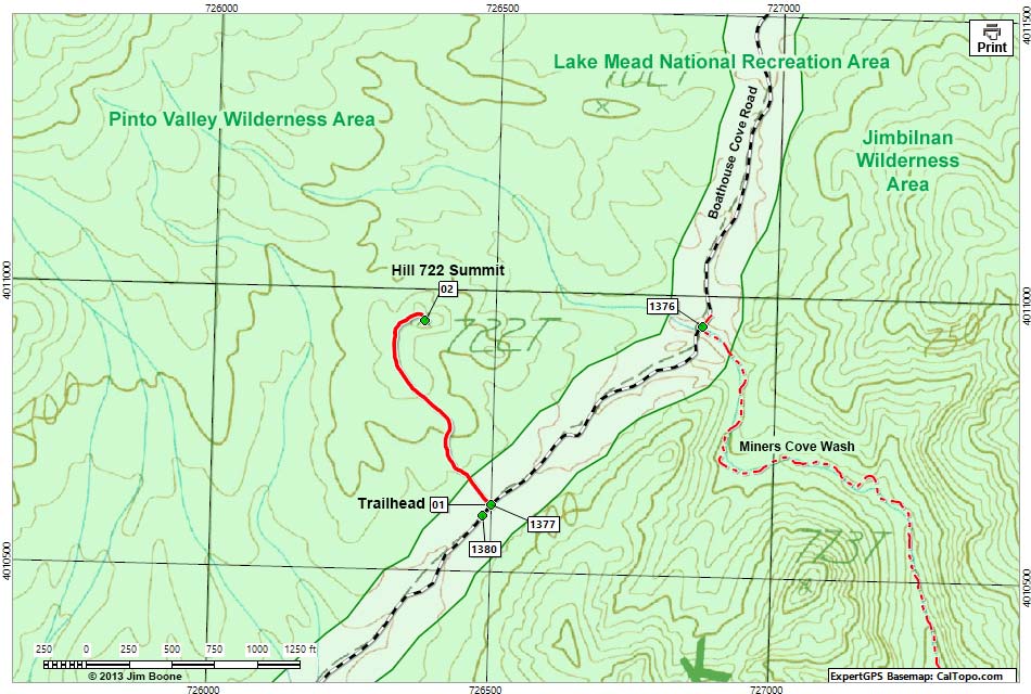 Hill 722T - Route Map