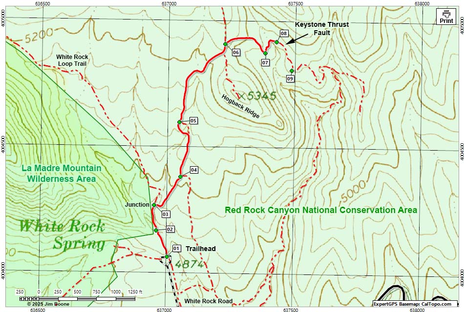 Keystone Thrust Trail Map