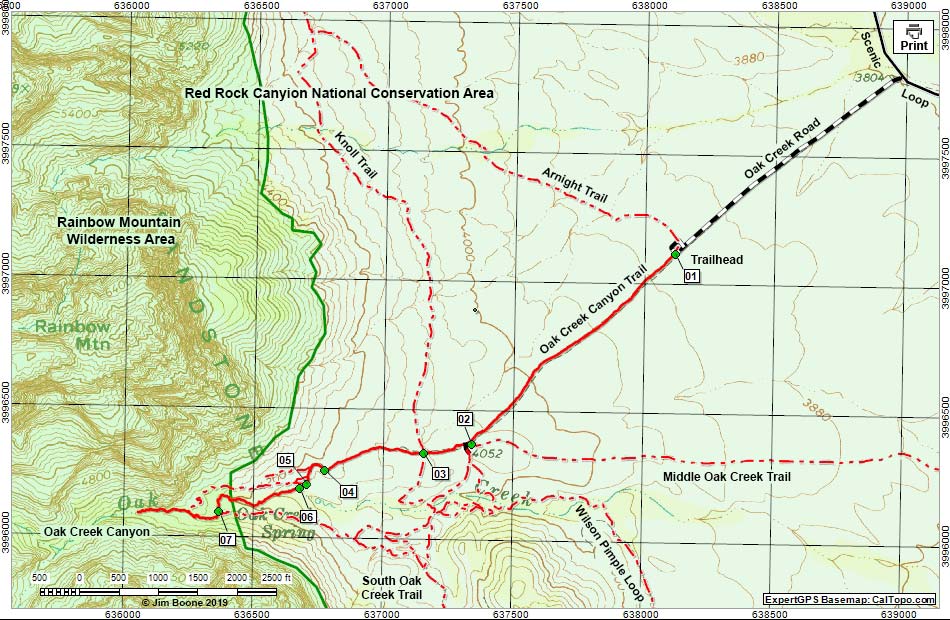 Oak Creek Canyon Trail Map
